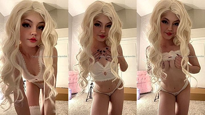 onlyfans leaked xxx video of Strawbeariemilkk pulling up her top playing with her tits