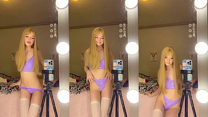 onlyfans leaked xxx video of Strawbeariemilkk dancing in a sexy lingerie