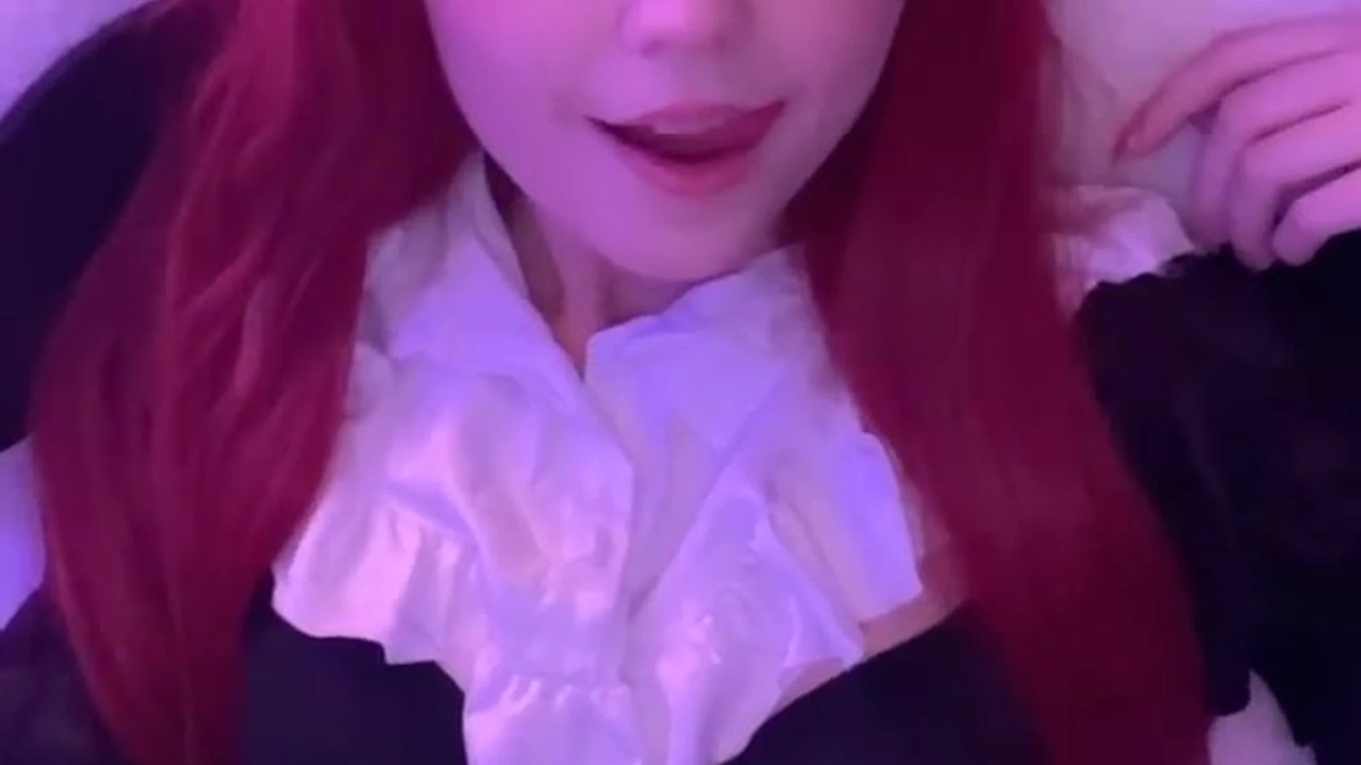 onlyfans Strawbeariemilkk taking a selfie rolling her waist on the bed